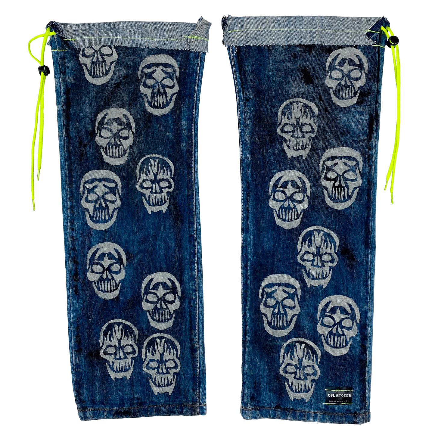 Skull Silver Denim Cover Boots