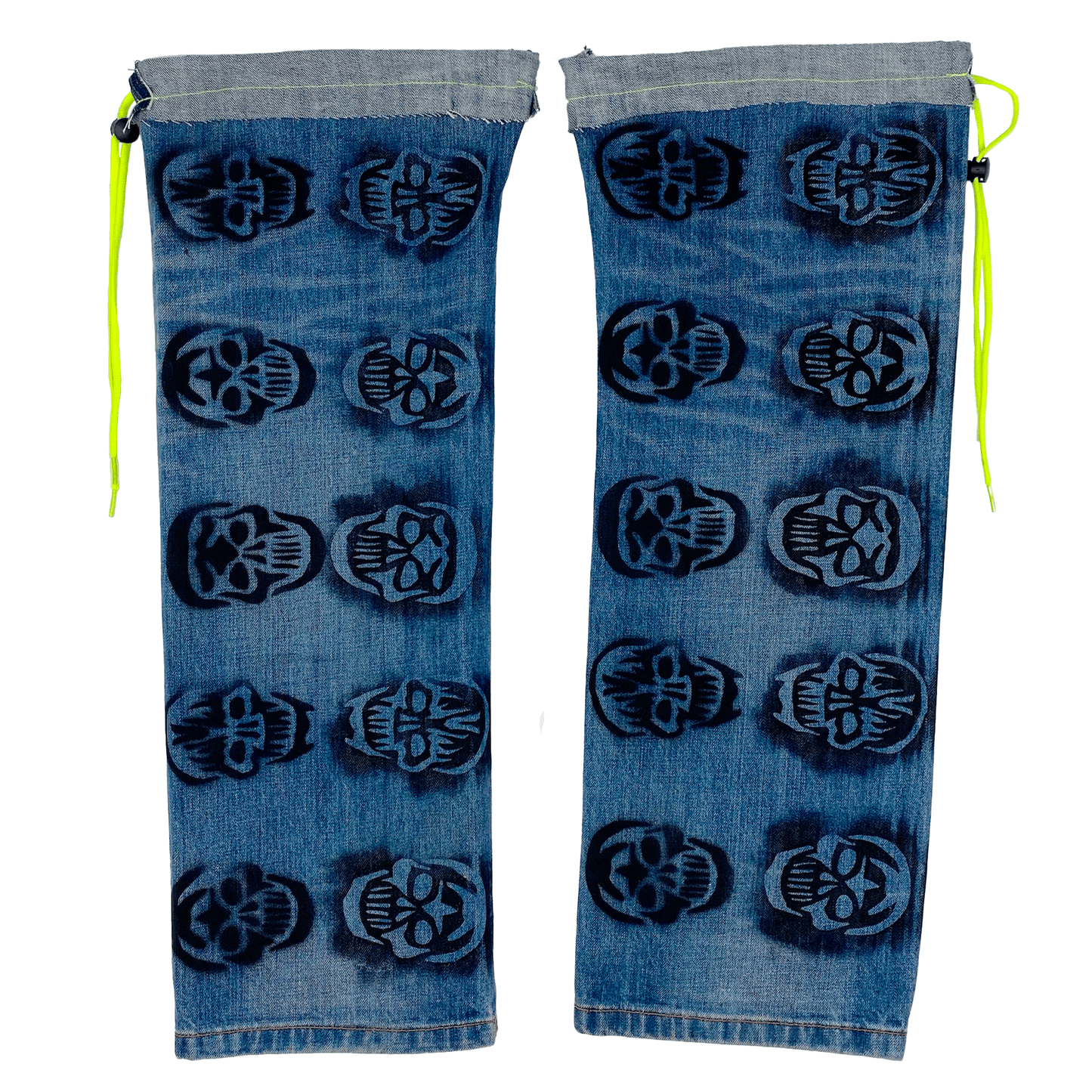 Skull Silver Denim Cover Boots