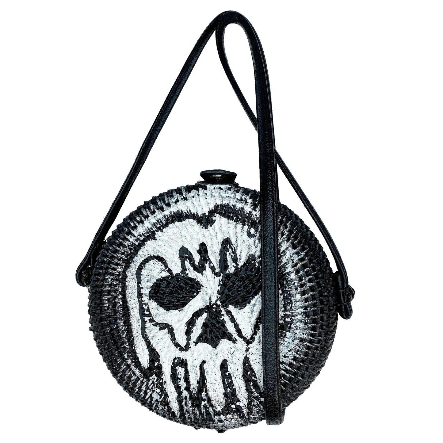 Melted Skull Wicker Bag