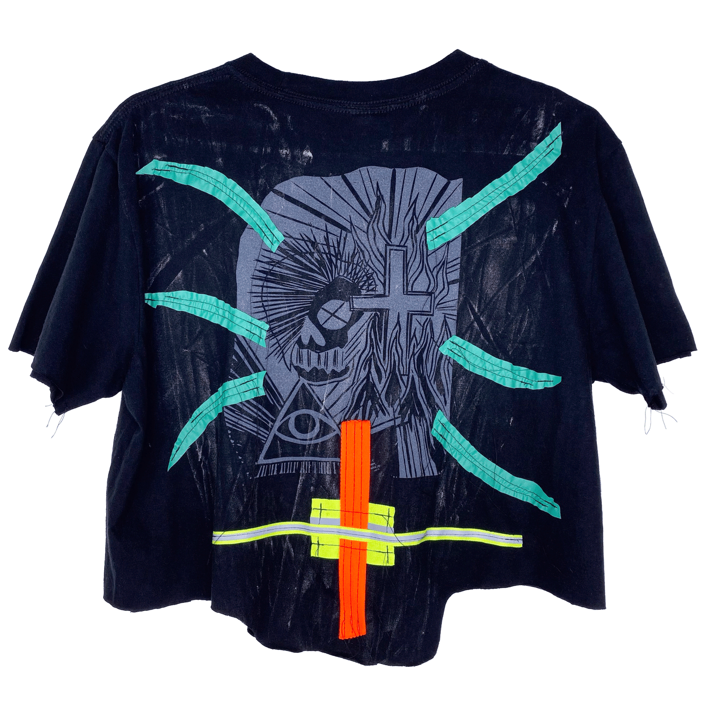 Neon Mega Skull Crop T-Shirt