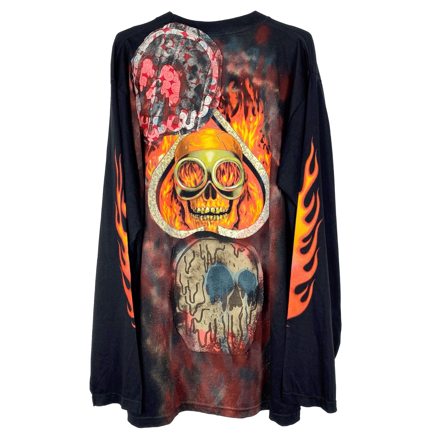 On Fire Skull Long Sleeve T-Shirt