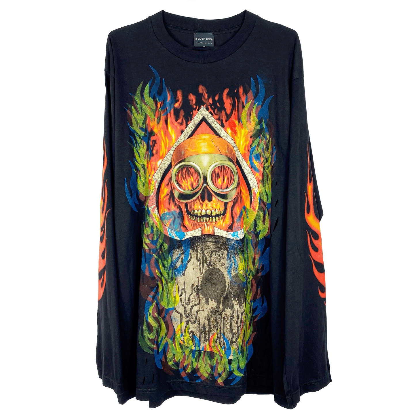 On Fire Skull Long Sleeve T-Shirt