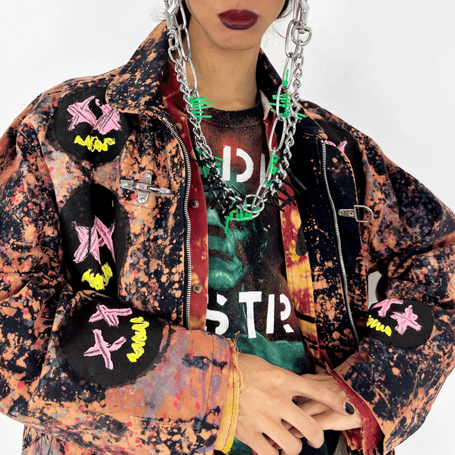 Dripping Black Faces Denim Jacket