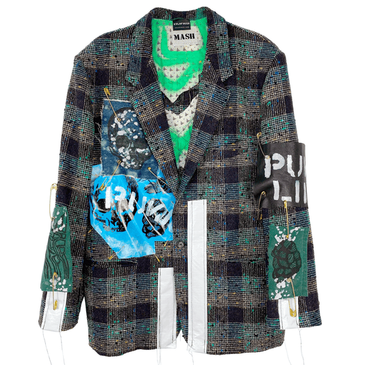 Collage Life Punk Blazer